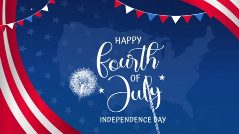4th of july text celebrates independence day Stock Footage 335561673