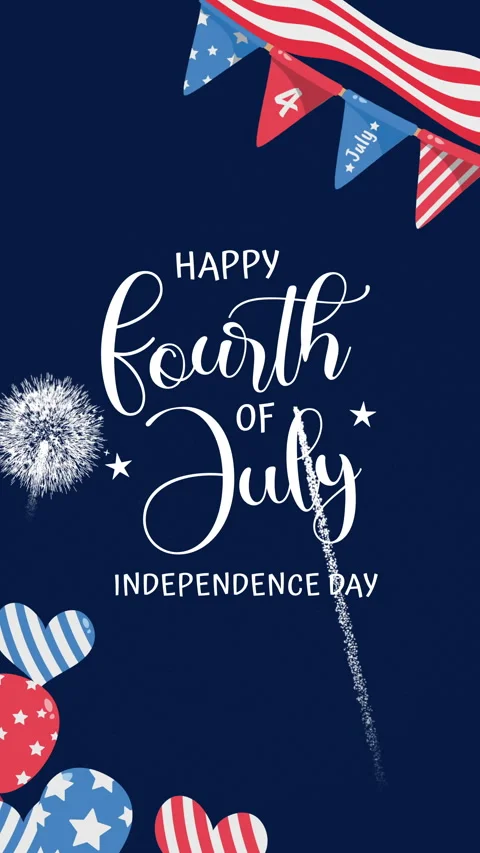 4th of july text celebrates independence day Stock Footage 336236988