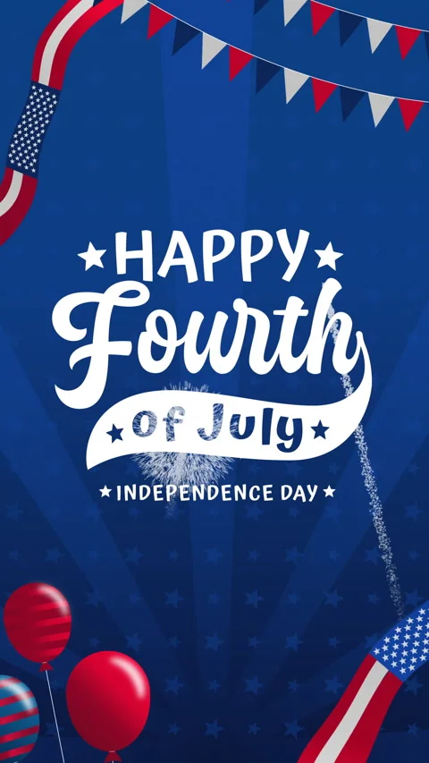 4th of july text celebrating independence day in america Stock Footage 333199667