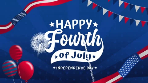 4th of july text celebrating independence day Stock Footage 333199682