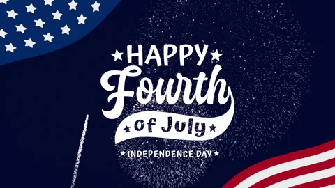 4th july text celebrating independence day Stock Footage 333427726