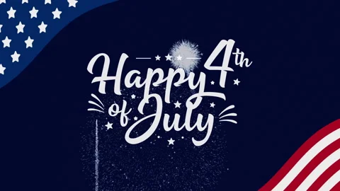 4th of july text with patriotic elements for celebrations. Stock Footage 332926896