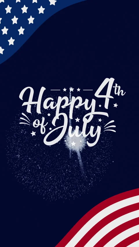 4th of july text with patriotic elements for celebrations. Stock Footage 332926908
