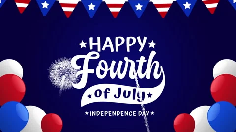 4th of july text proudly declares Stock Footage 333428702