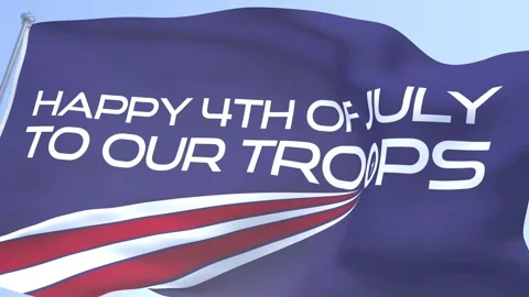 4th JULY Troops Flag Stock Footage 132048080