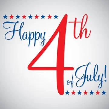 4th of July typographic card in vector format. Stock Illustration