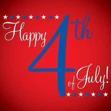 4th of July typographic card in vector format. Stock Illustration