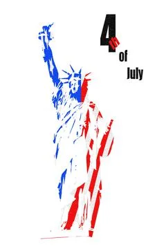 4th of July, US Independence Day. Statue of Liberty. Vector illustration Stock Illustration