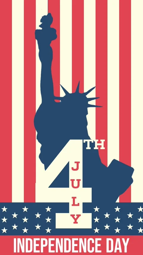 4th of July USA Celebration with Statue of Liberty Design 库存影片 337021959