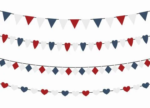 4th of July vector bunting banners set Stock Illustration