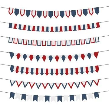 4th of July vector bunting banners set. Stock Illustration