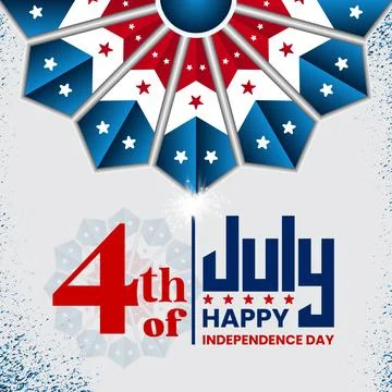 4th July vector celebration post template design. Happy Independence Day of.. Stock Illustration