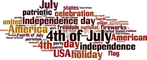 4th of july word cloud Stock Illustration