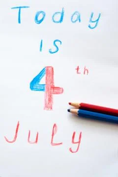 4th of July Written Stock Photos
