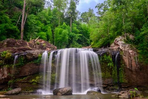 4th tiered Chat trakan waterfall at chat trakan national park, phitsanulok,.. Stock Photos