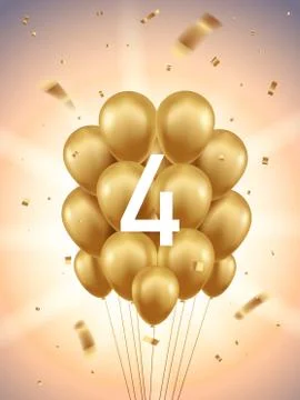 4th Year Anniversary Background Stock Illustration