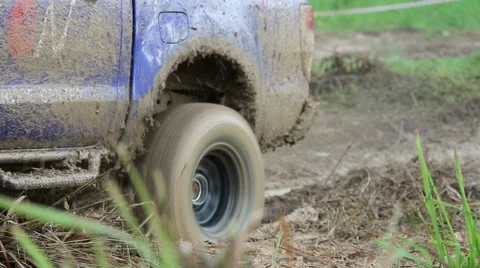 4WD Pickup truck in the mud Stock Footage