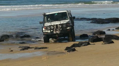 4x4 @ Beach Stock Footage 11254872
