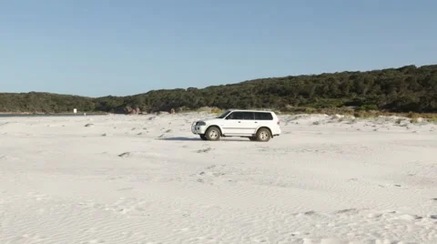 4x4 driving on beach Stock Footage 60004353