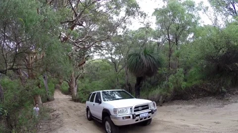 4x4 driving up steep sandy hill Stock Footage 61509725