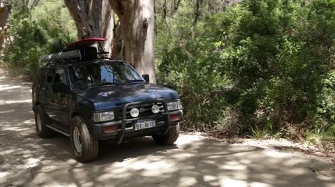 4x4 driving up steep sandy slope Stock Footage 61638896