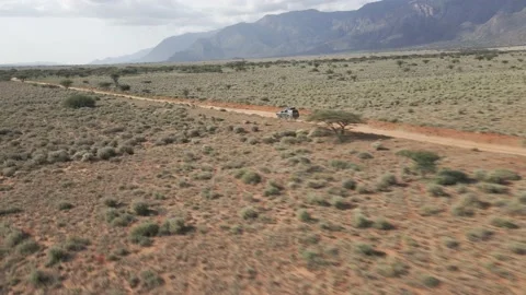 4x4 driving through arid desert Stockbeeldmateriaal 168883636