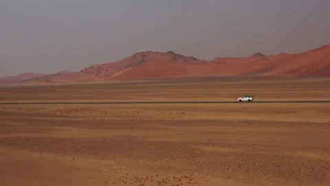 4x4 Driving Through Sossusvlei Desert, Namibia Stock Footage 339501535