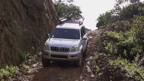 4X4 GOING DOWN HILL Stock Footage 248373066