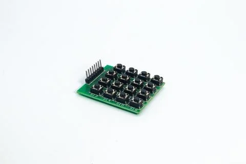 A 4x4 keypad module. This module is used for electronics hobbyists for DIY ma Stock Photos