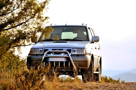 4x4 in the mountain of the cevennes Stock Photos