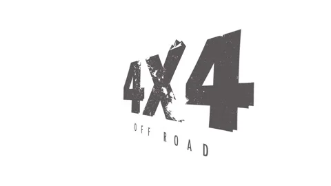 4x4 off road emblem with mountain animated on white background. Stock Footage 144517997