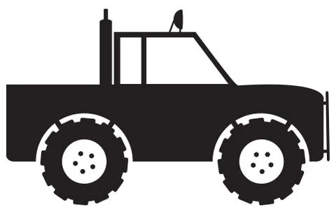 4x4 Silhouette Stock Illustration