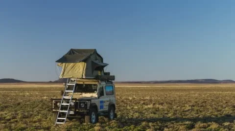 A 4x4 vehicle in the Karoo Stock Footage 59832026