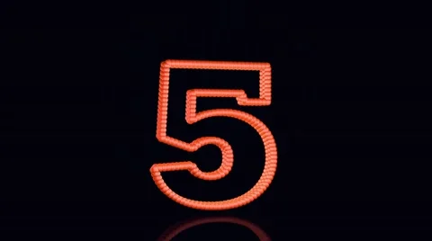 5-0 countdown to the start on a black background Stock Footage 55028656