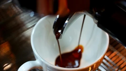 5 in 1. Coffee espresso preparation, espresso coffee of the highest quality Stock Footage 90167643