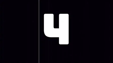 5 to 1 Minimal White Countdown With Vertical Lines on Black Background 스톡 동영상 343077373