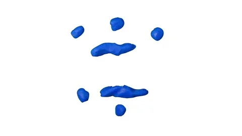 5 in 1 Splash explosions animated Clay elements. 4K. Set 10 Video stock 73470283