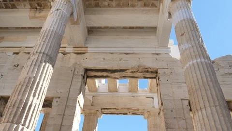 5 in 1 Steady shots of some columns of the Parthenon Stock Footage