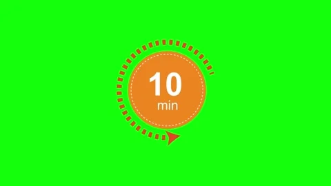 5 10 15 25 30 Minute Countdown Timer Badges Green Screen Stock Footage 336533293
