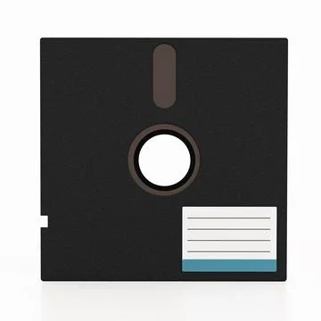 5 25 inch floppy disk on white background. 3D illustration Illustration