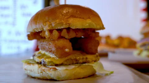 5-4 burger3 Stock Footage 130688384