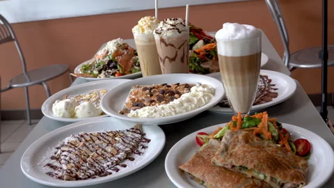 5-4 cafe salad4 Stock Footage 130689006