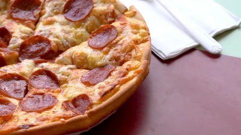 5-4 pizza1 Stock Footage 130690996