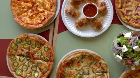 5-4 pizza11 Stock Footage 130695954