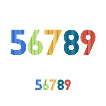 5 6 7 8 9 - Colorful Layered Modern Font Stock Illustration