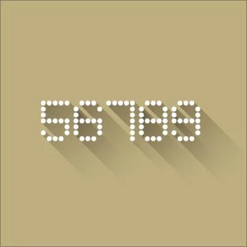 5 6 7 8 9 - Flat Dots Alphabet Stock Illustration
