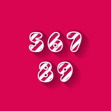 5 6 7 8 9 - Christmas Candy Alphabet Stock Illustration