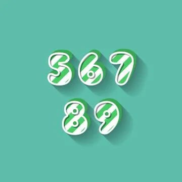 5 6 7 8 9 - Christmas Candy Alphabet Stock Illustration