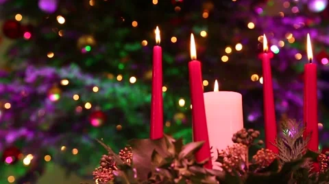 5 advent candles closer 動画素材 45454256