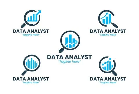 5 Analyst Logo Set Modern Minimalist Business Symbol Stock Illustration